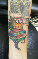 Heart, Crown, NewSchool Tattoo