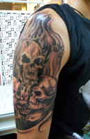 Skull & Monster Tattoo