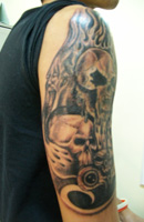 Skull & Monster Tattoo